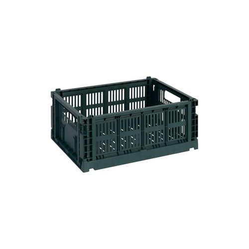 Cestino Colour Crate materiale plastico verde Medio / 26,5 x 34,5 cm - Riciclato - Hay - Verde scuro - Polipropilene riciclato