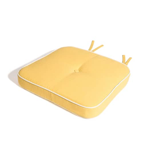 Chaise empilable Al Fresco métal / Coussin inclus - BUSINESS & PLEASURE - Coussin Riviera Mimosa (jaune) - Acier, Mousse, Tissu outdoor Pleasuretex®
