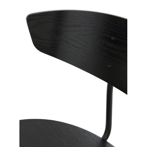 Chaise empilable Herman bois noir - Ferm Living - Noir - Acier laqué époxy, Contreplaqué de chêne laqué