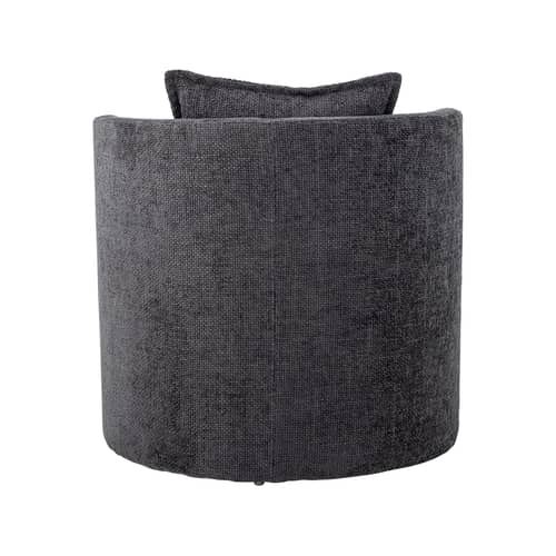 Gepolsterter Sessel Morris textil grau - Bloomingville - Dunkelgrau (Chenille-Stoff) - Chenille-Stoff, FSC-zertifiziertes Sperrholz, Schaumstoff