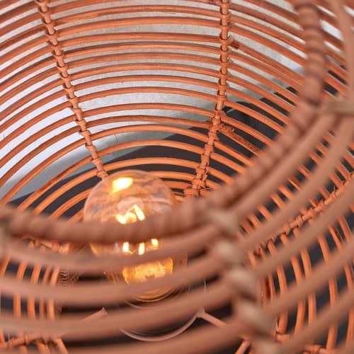 Lampada da tavolo Tanami fibre legno beige rattan naturale / Ø 27 x H 30 cm - GOOD&MOJO - Naturale - Ferro, Midollino