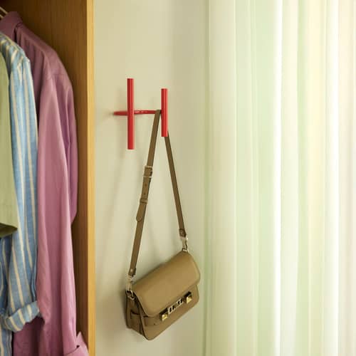 Patère Flip métal rouge - HÜBSCH - Rouge - Fer laqué