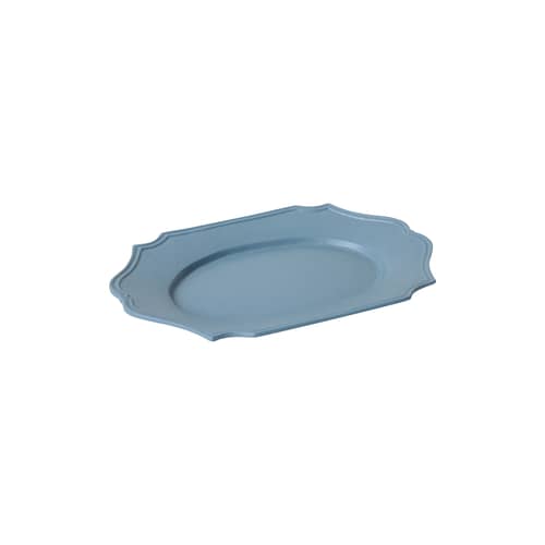 Plat de service New classics métal bleu / 35.5 cm x24.5 cm - HK LIVING - Bleu - Aluminium