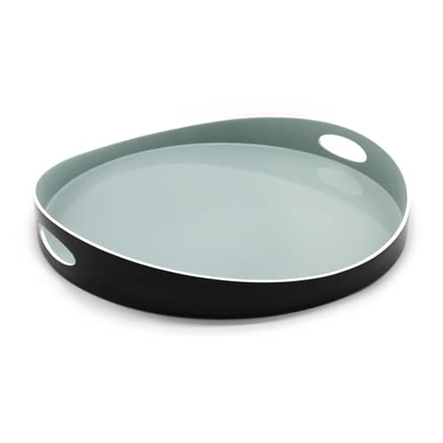 Plateau Basile Large   / Bois - Ø 50 cm - Maison Sarah Lavoine - Pousse de tilleul - Bambou laqué