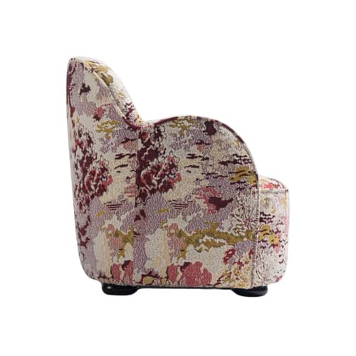 Poltrona imbottita Celeste tessuto viola - POPUS EDITIONS - Bordeaux (tessuto Eden) -  Ouate, Espanso, Legno, Tessuto