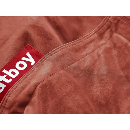 Pouf Original Slim Velvet tissu rose marron / Velours recyclé - 155 x 120 cm - Fatboy - Rhubarbe -  Micro-billes EPS, Velours polyester recyclé