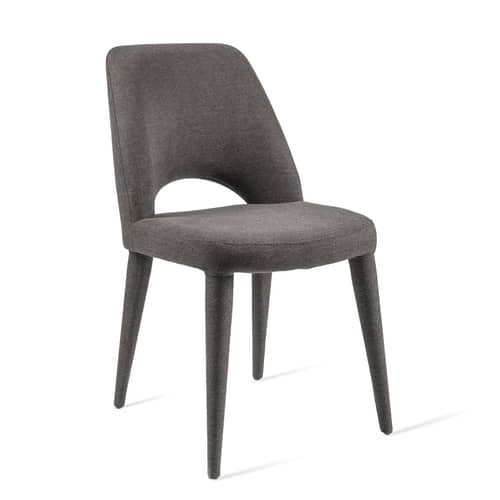 Sedia imbottita Holy tessuto grigio / Tessuto - Pols Potten - Grigio scuro - Espanso, Metallo, Tessuto poliestere