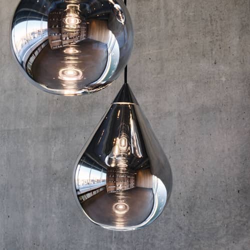 Sospensione Flare Bead LED vetro argento - Tom Dixon - Perlina / Argento a specchio - Vetro borosilicato