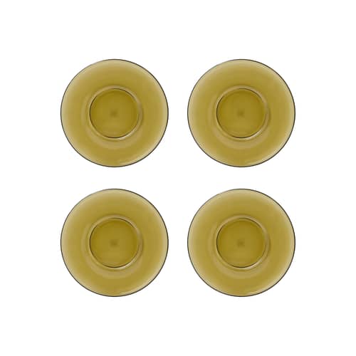 Set de 4 soucoupes pour tasse à café 70s glassware - HK LIVING - Vert fumé - Verre