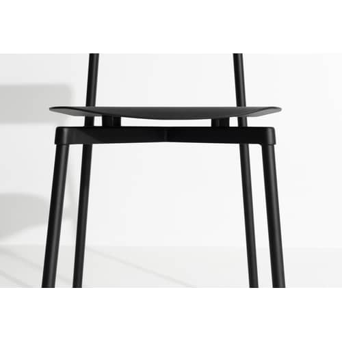 Fromme Stacking chair metal black / Aluminium - Petite Friture - Black - Aluminium