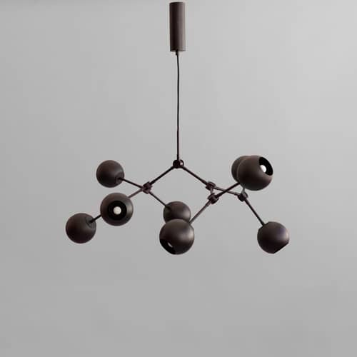 Suspension Drop Globe Mini métal noir / 95 x 70 x H 55 cm - 101 COPENHAGEN - Noir brûlé - Fer