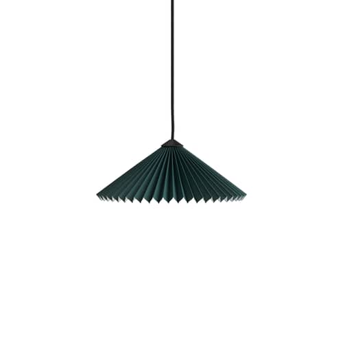 Suspension Matin tissu vert / Ø 30 cm - Hay - Vert - Coton enduit plissé