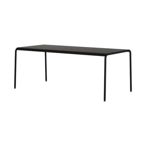 Table rectangulaire Panorama métal noir / 190 x 90 cm - 8 places - TIPTOE - Noir Graphite - Acier thermolaqué