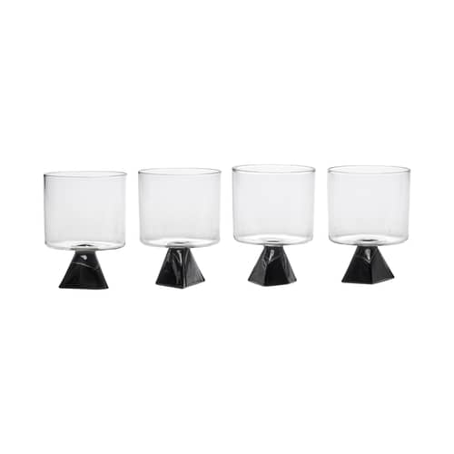Bicchiere da vino Silos vetro nero / Set da 4 - Serax - Nero / Trasparente - Vetro