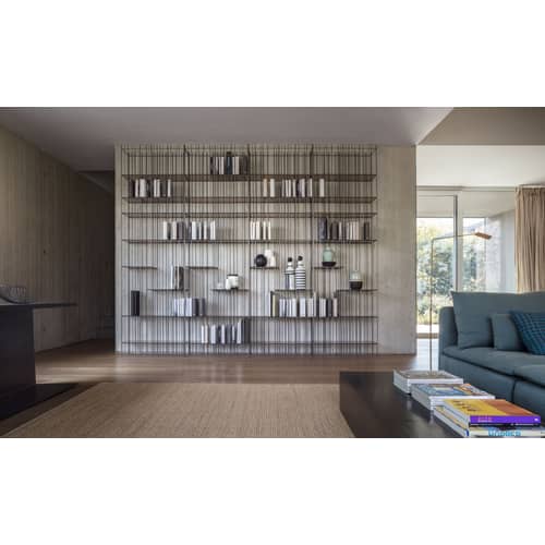 Metrica A Bookcase metal silver / W 78 x D 26 cm x H 190 cm - Structure only (shelves sold separately) - Mogg - Titanium - Steel