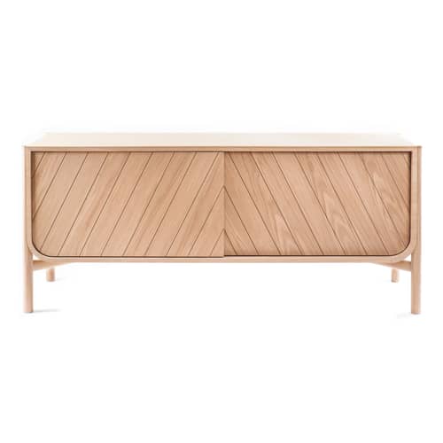 Buffet Marius bois naturel / L 155 x H 65 cm - Hartô - Chêne naturel - Chêne massif, MDF plaqué chêne