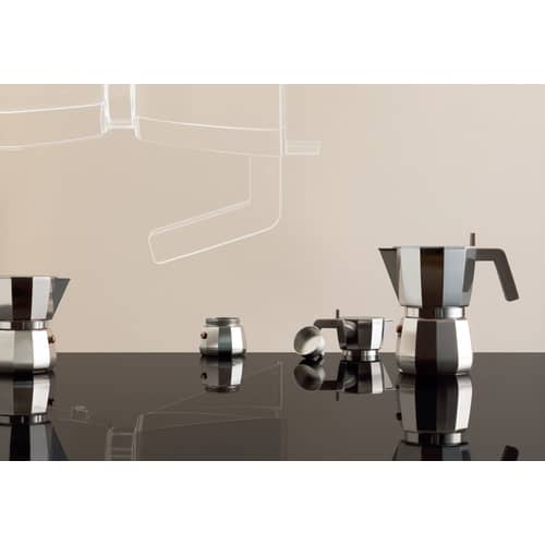 Cafetière italienne Moka métal /6 tasses - Induction - Alessi - Acier - Fonte d\'aluminium, Polyamide