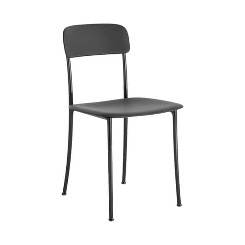 Savoia Chair plastic material grey - Kartell - Charcoal grey - Painted aluminium, Technopolymer