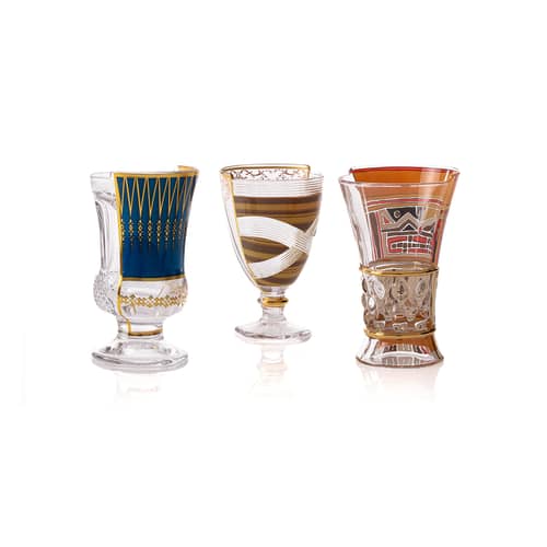 Hybrid - Pannotia Cocktail glass glass multicoloured / Set of 3 - 330 ml - Seletti - Pannotia - Glass