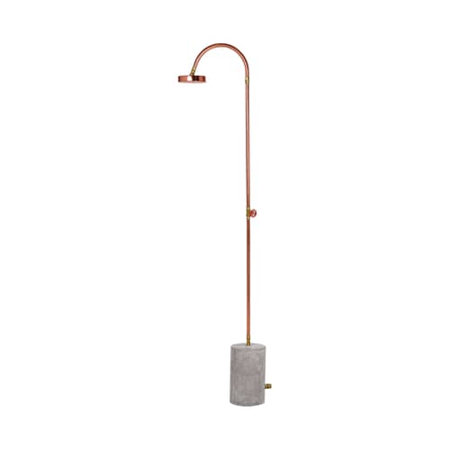 Douche d\'extérieur Aquart Lux métal pierre cuivre / Cuivre & ciment - Seletti - Cuivre / Ciment gris - Ciment, Cuivre