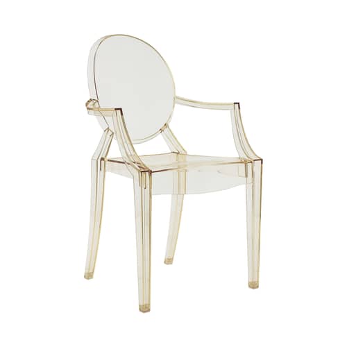 Fauteuil empilable Louis Ghost tranparent jaune / Polycarbonate 2.0 - Kartell - Jaune transparent - Polycarbonate