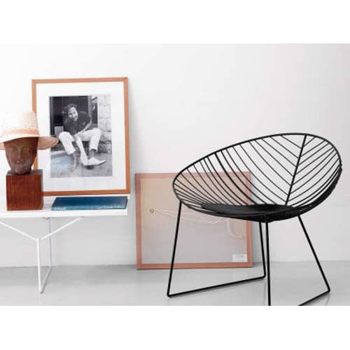 Fauteuil Leaf métal marron - Arper - Moka - Acier laqué