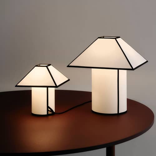Lampe de table Ava Pyramid / H 50 cm - Hay - H 50 cm - Papier ECOPET, Tissu
