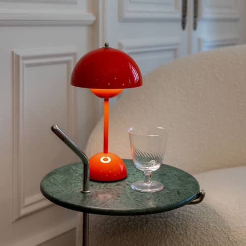 Lampe sans fil rechargeable Flowerpot VP9 (1968) / Edition limitée 25 ans - &tradition - Poppy Red (édition limitée) - Polycarbonate