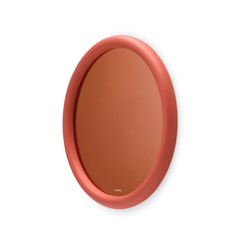 Miroir mural Mirage orange Halo / Verre coloré - Ø 60 cm - Fatboy - Argile rustique - Polyuréthane, Verre coloré