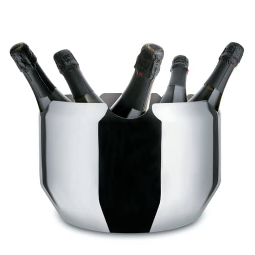 Seau à champagne Noé métal / 5 bouteilles - Alessi - Acier poli miroir - Acier inoxydable 18/10