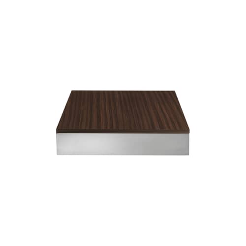 Table basse Stanley Large bois naturel / 85 x 85 x H 20 cm - Plateau coulissant - RED Edition - Large / 85 x 85 cm - Acier inoxydable, Placage palissandre