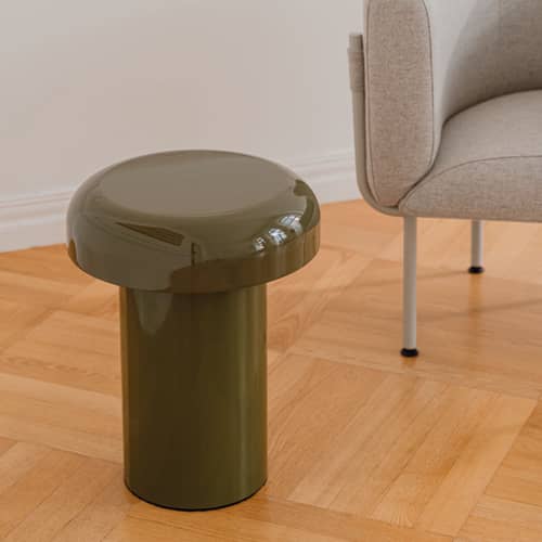 Table d\'appoint Miko / Ø 40 x H 46 cm - NOO.MA - Vert forêt - Acier
