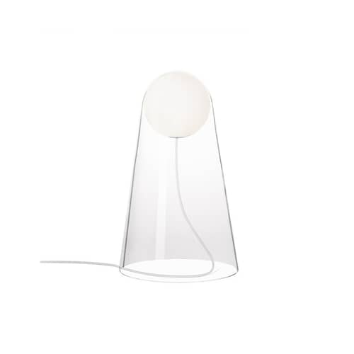 Satellight LED Table lamp glass white transparent LED / mouth blown glass - Foscarini - Transparent / White sphere - Mouth blown glass