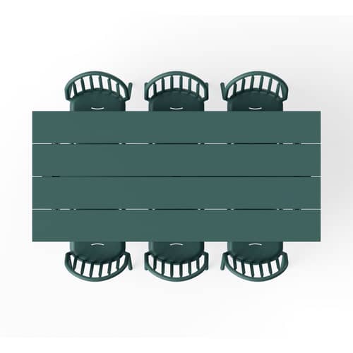 Tavolo rettangolare Fred\'s metallo verde / 220 x 100 cm - da 6 a 8 persone - Fatboy - Salvia scuro - Alluminio