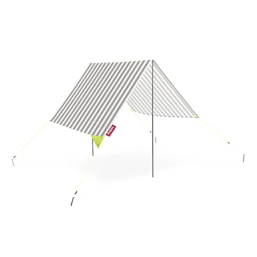 Tente de plage Miasun tissu beige / Pliable & nomade - 150 x 220 cm - Fatboy - Biarritz / Rayé Taupe - Aluminium, Coton