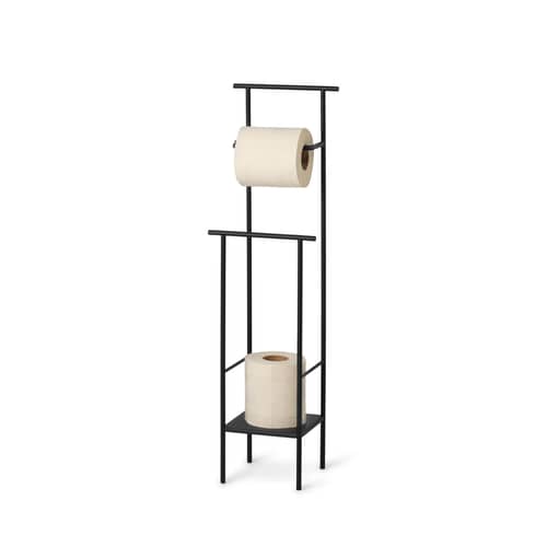 Dora Toilet paper holder metal black / Metal - Ferm Living - Black - Thermolacquered metal