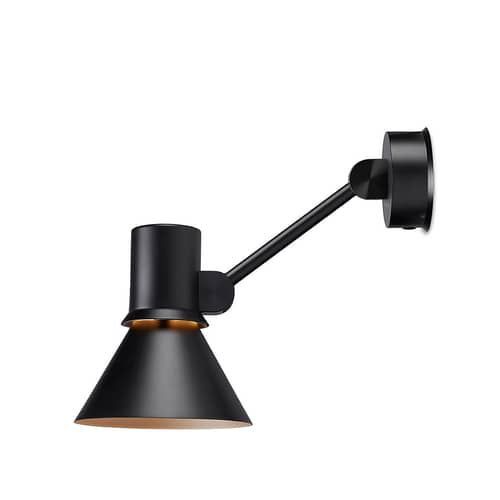 Applique Type 80 W2 / Bras articulé - Branchement mural - Anglepoise - Noir - Acier, Aluminium, Fonte