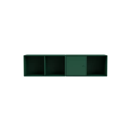Line Wall storage wood green / W 139.2 x D 30 cm H 35.4 cm - MONTANA - Pine 136 - Lacquered MDF