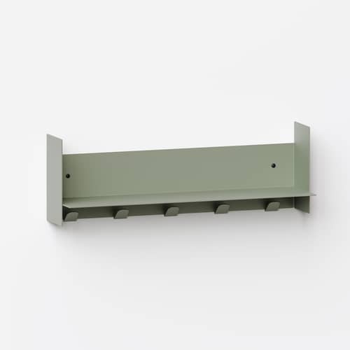  Accessory metal green / Wall hooks for shelf Pli L 60 cm - TIPTOE - Eucalyptus grey - Powder coated steel
