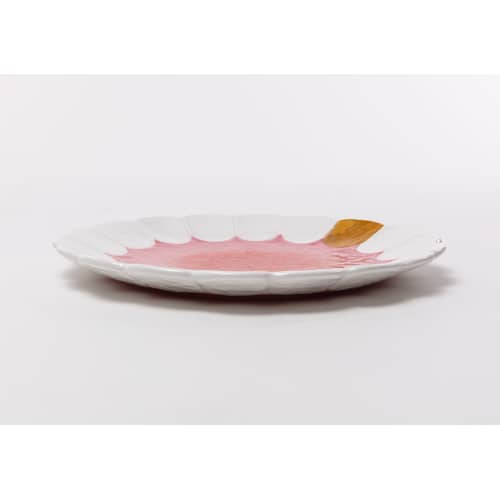 Assiette de présentation Teeth / Céramique -  Ø 33 cm - Seletti - Blanc, or & rose - Céramique
