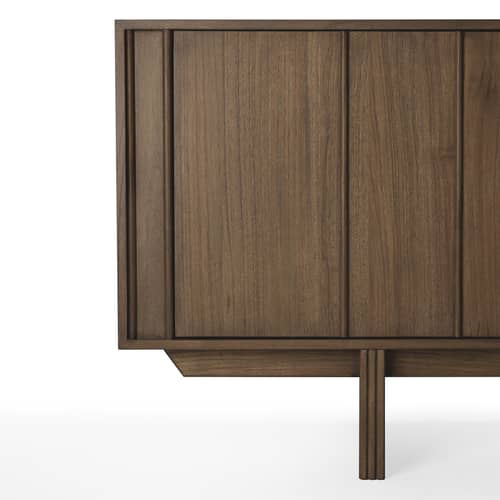 Buffet Pillar bois marron / L 119 x H 70 cm - Ethnicraft - L 119 cm / Teck brun - Teck massif teinté