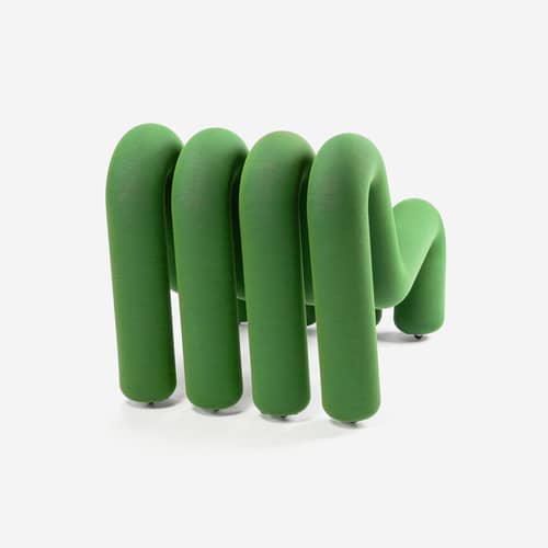 Fauteuil rembourré Extra Bold Sofa / Canapé modulable - L 72 cm (4 tubes) - Moustache - Vert-bleu - Acier, Laine, Mousse haute résilience
