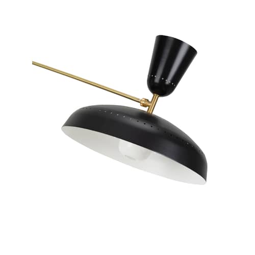 G1 Large Floor lamp metal black / 1951 reissue, Pierre Guariche - H 175 cm - SAMMODE STUDIO - Matt black - Aluminium, Brass