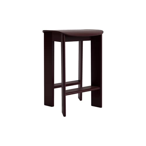 Chisel 30 Low High stool wood red / H 65 cm - Hay - Dark burgundy - Lacquered Beech Veneer