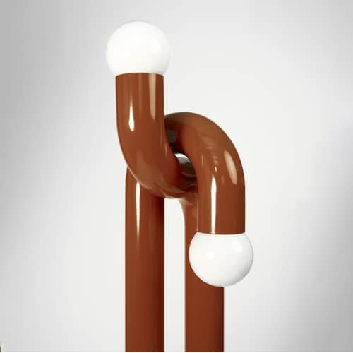 Lampadaire Modulation métal marron / H 185 cm - Axel Chay - Marron - Acier laqué, Verre