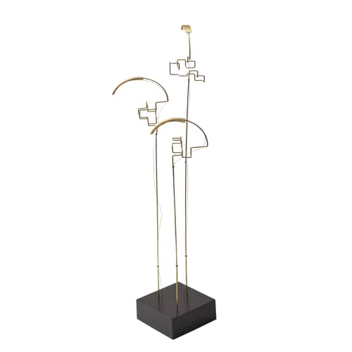 Lampe sans fil rechargeable Boucle LED   / H 47 cm - USB - DCW éditions - Laiton - Acier, Laiton naturel brossé