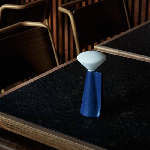 Lampe sans fil rechargeable Mantle métal bleu / Ø 8 x H 18 cm - TALA - Bleu Cobalt - Acier inoxydable