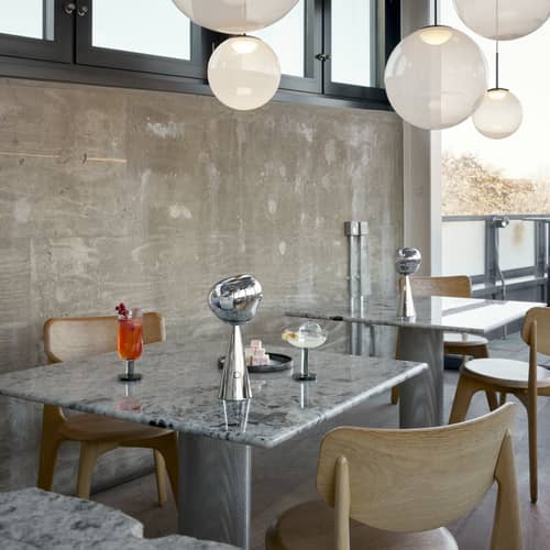 Lampe sans fil rechargeable Melt Portable LED (2015) / H 28,5 cm - Polycarbonate métallisé (change de couleur) - Tom Dixon - Chromé - Acier, Polycarbonate