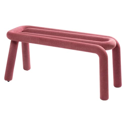 Panca imbottita Bold Sparkling tessuto rosso / Tessuto scintillante - L 100 cm - Moustache - Rosso scintillante - Acciaio, Espanso, Tessuto