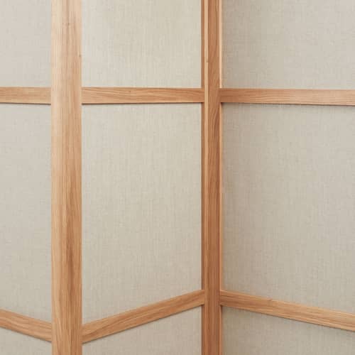 Paravent Frame bois beige / 3 panneaux - L 122 x H 180 cm - Frama  - Paravent / Chêne & lin beige - Chêne huilé, Toile en lin